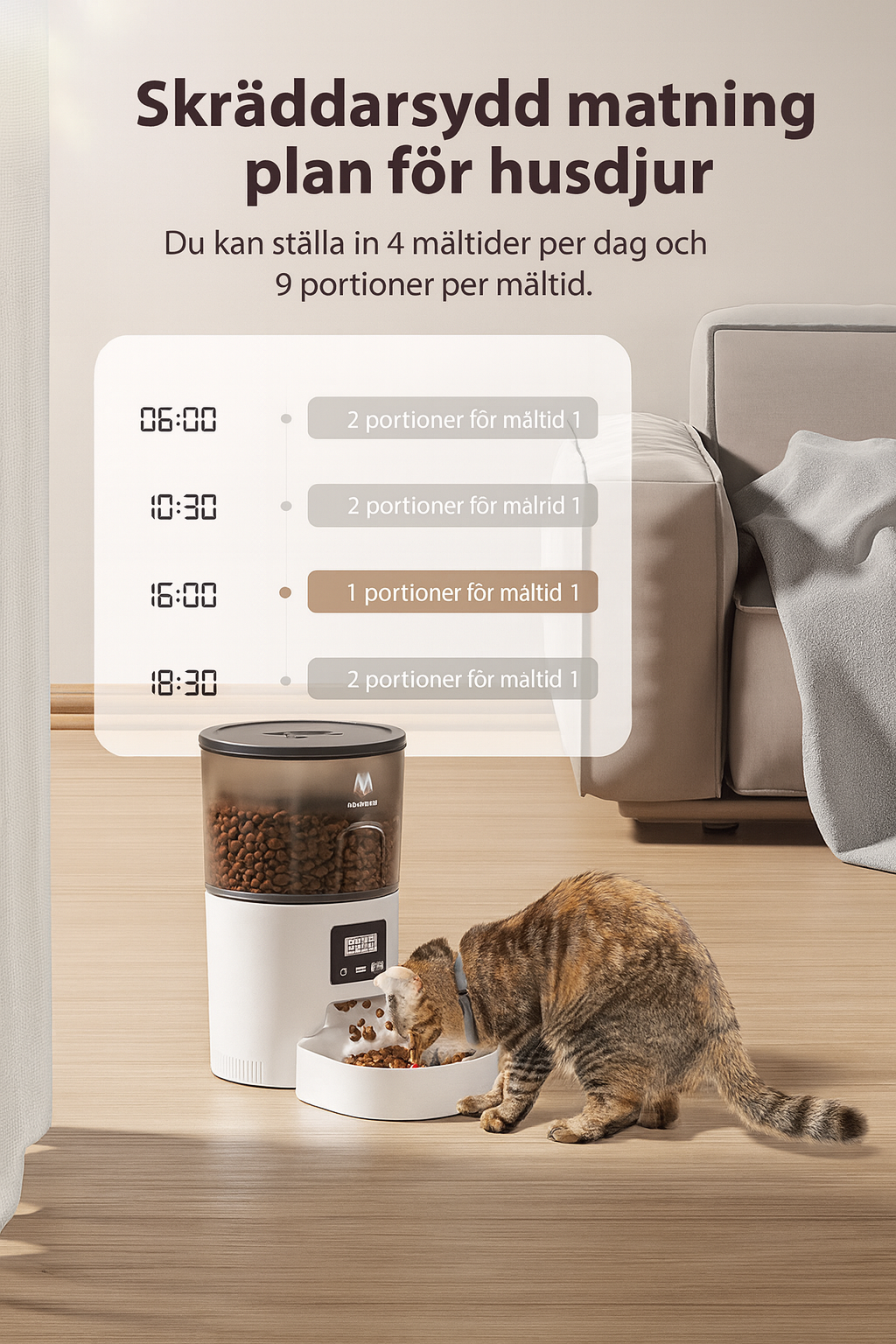 SmartBite™ – intelligent automatisk husdjursmatare 3L